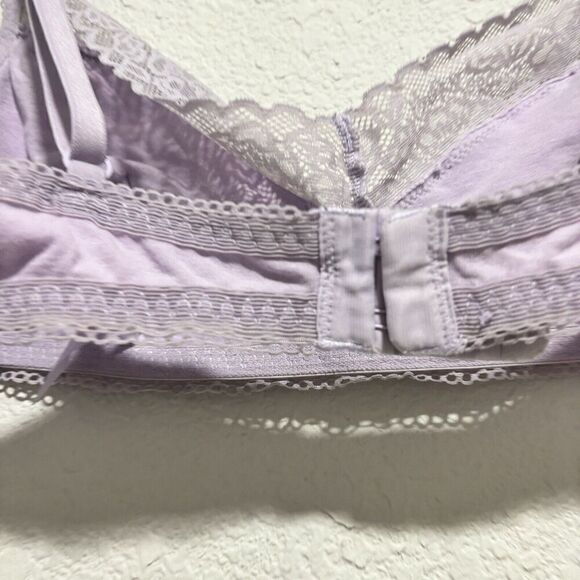 Savage x Fenty lilac purple unlined wirefree adjustable bra bralette size L EUC - Picture 5 of 8
